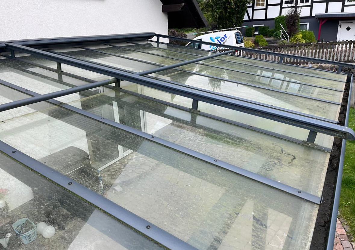 Glasreinigung vor der Reinigung